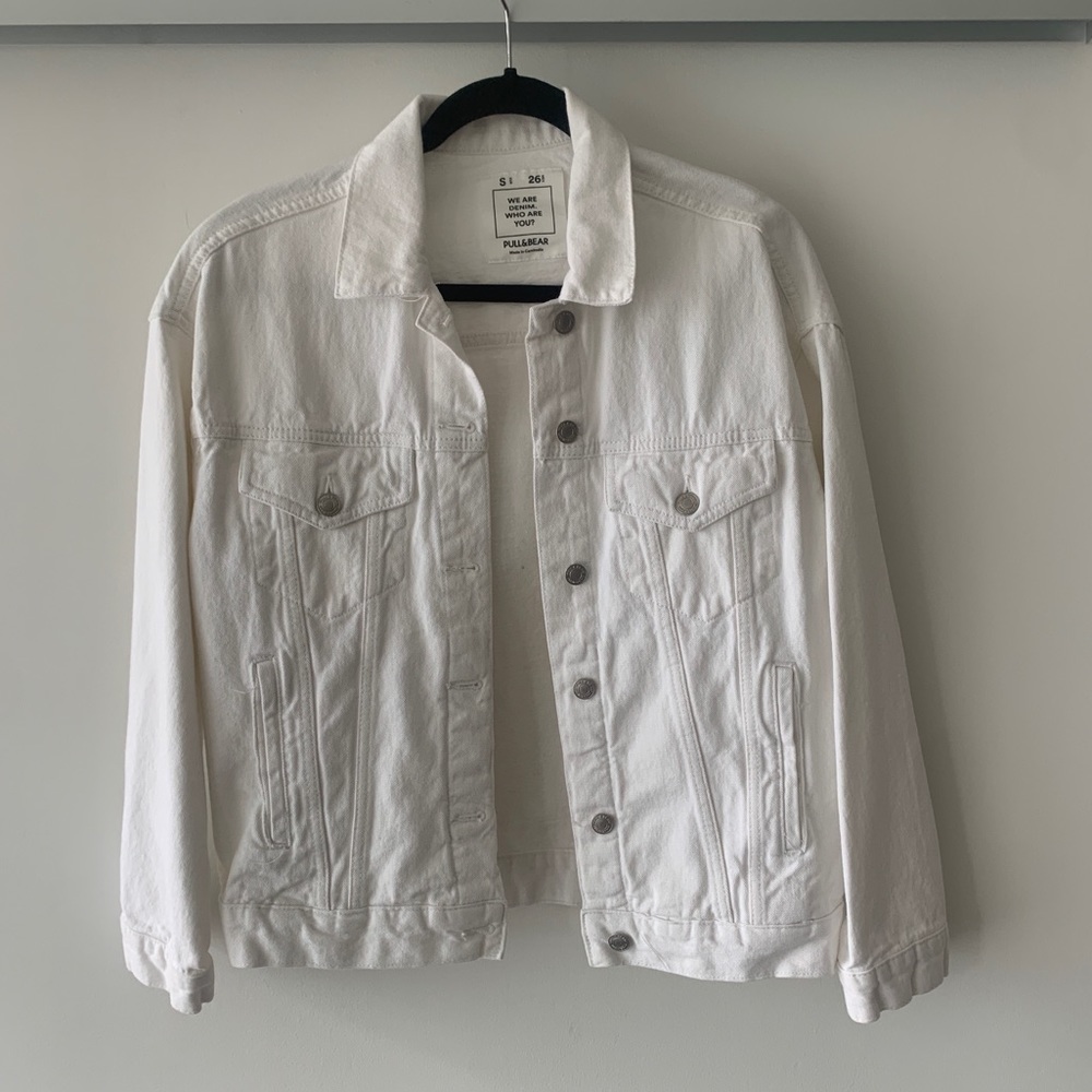 Pull&Bear White Denim Jacket